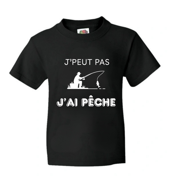 T-shirt humour "J’peux pas j’ai pêche"