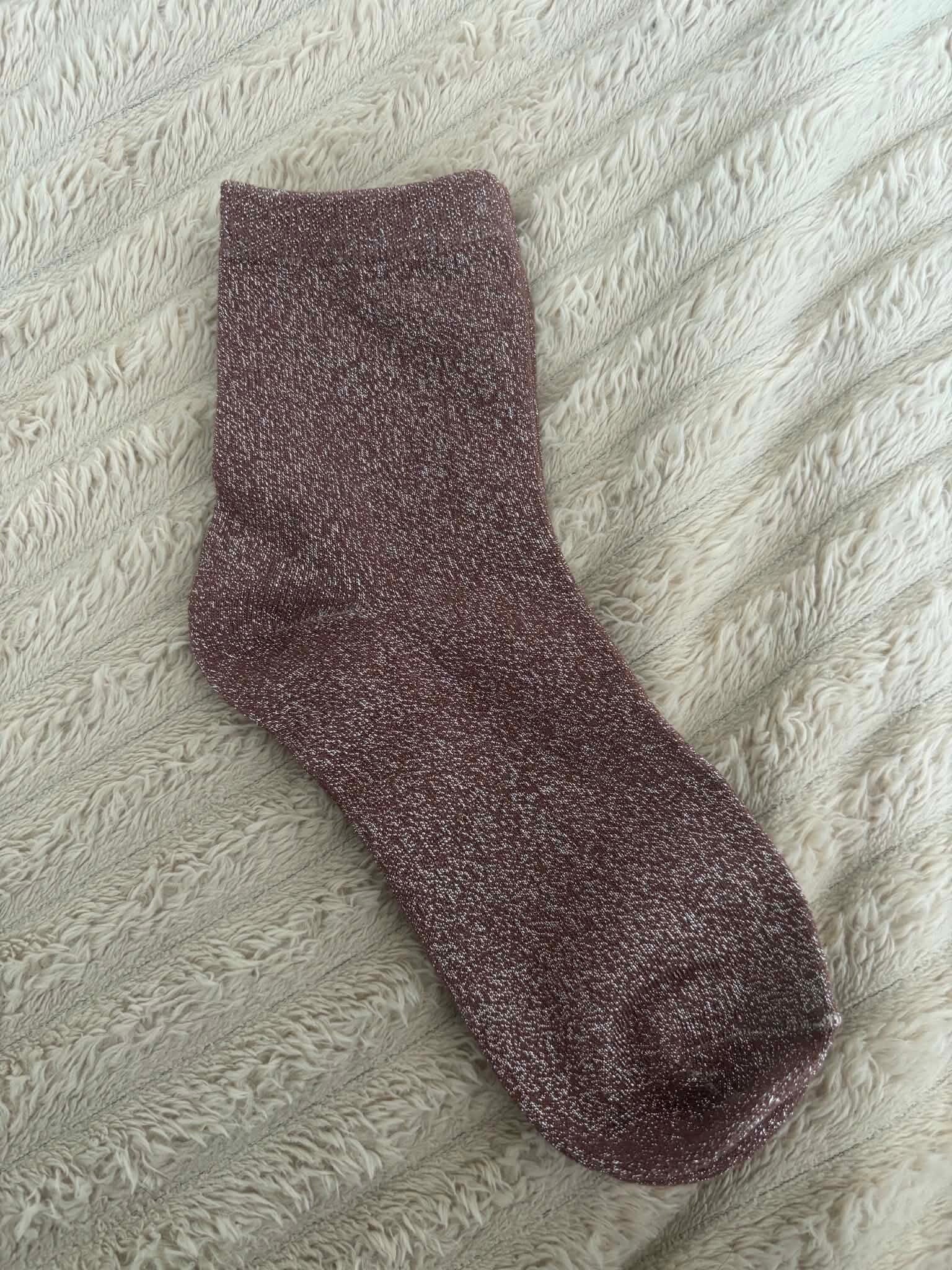 Chaussettes pailletées personnalisables "Marron"