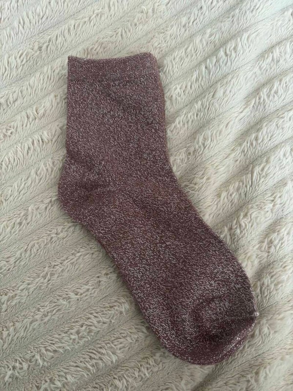 Chaussettes pailletées personnalisables "Marron"