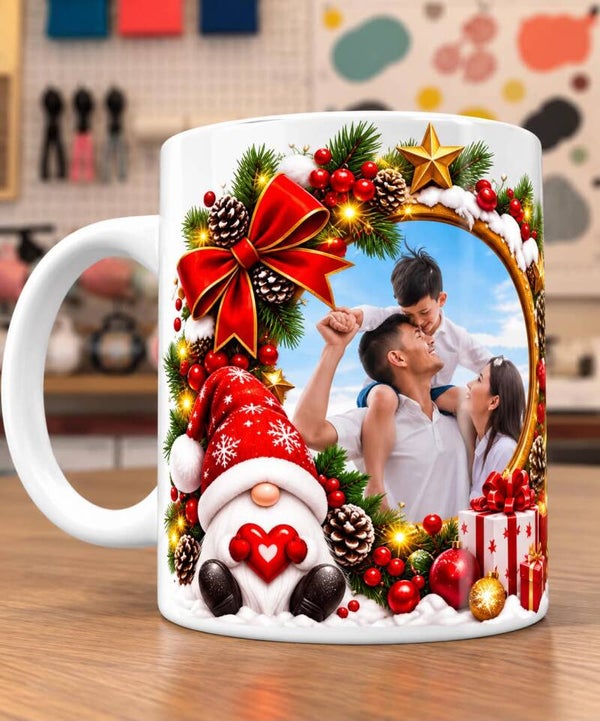 Mug de Noël personnalisé – Photo de famille