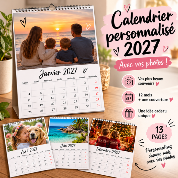 Calendrier A4 personnalisé – Avec vos photos