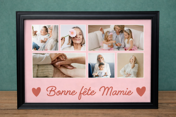 💖 Cadre Photo Personnalisé – Bonne fête Mamie
