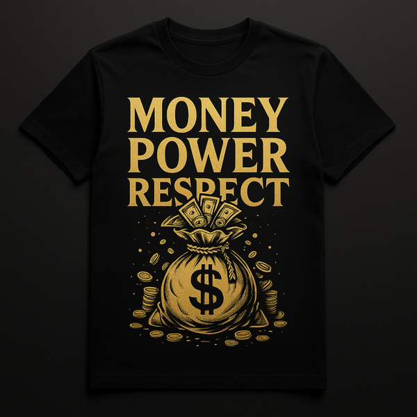 T-shirt noir Money Power Respect (style luxe & street)