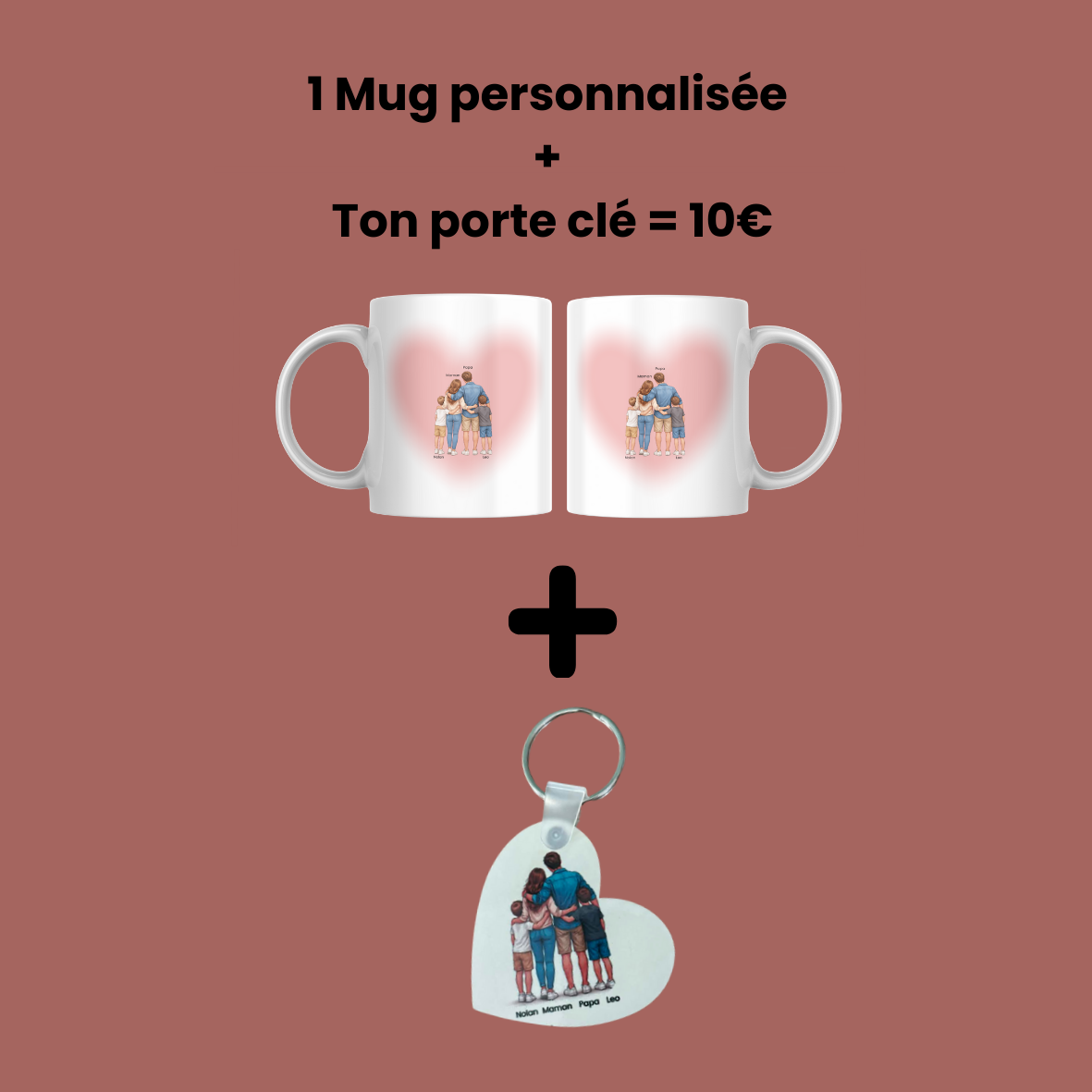 Mug + porte-clé personnalisé