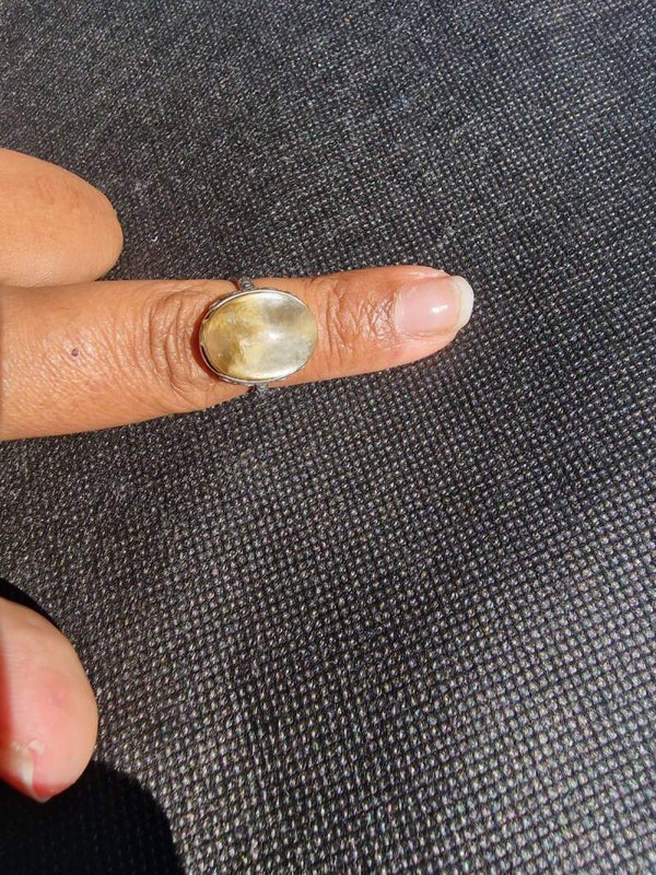 Gouden lepidoliet ring💛s925