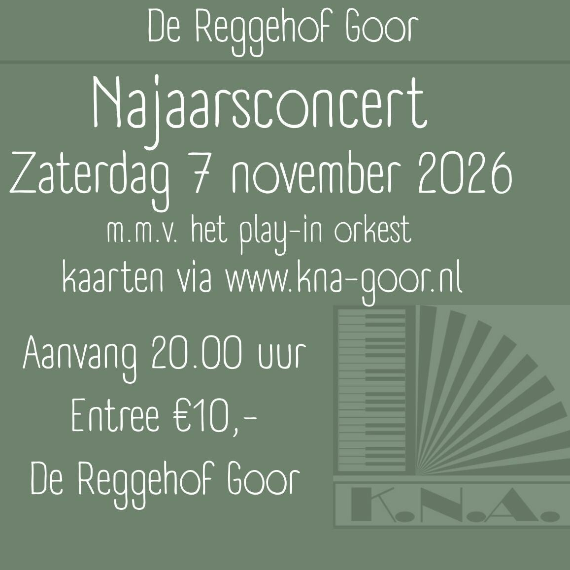 Entree kaart Najaars concert 7 november 2026