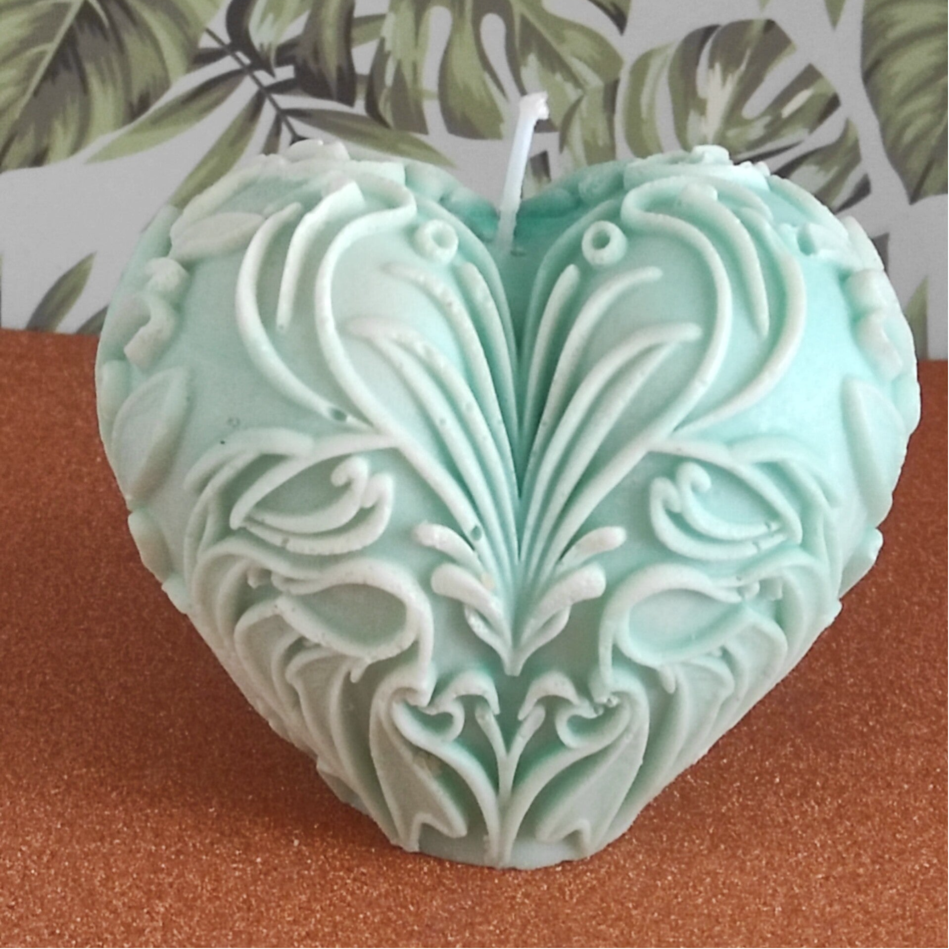 Bougie Cœur avec Relief Parfumée