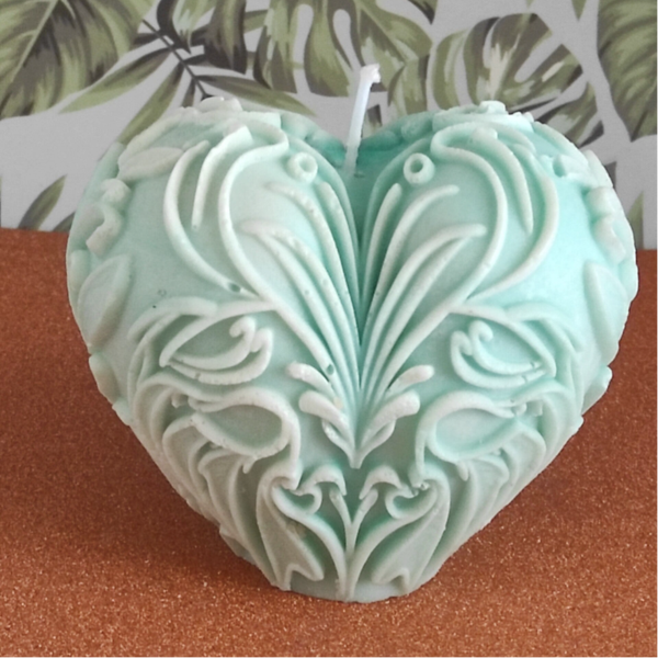 Bougie Cœur avec Relief Parfumée
