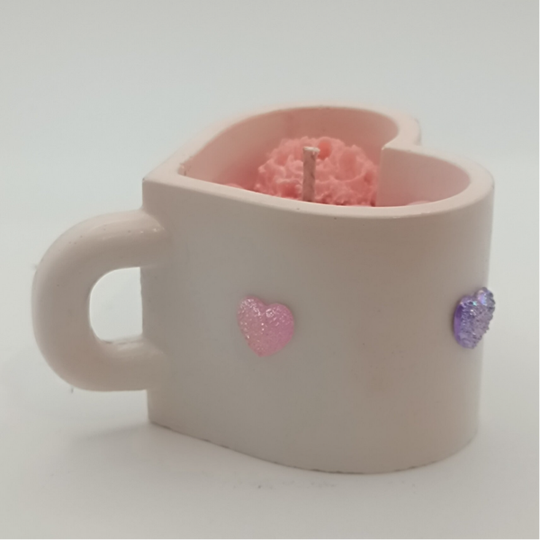 TASSE COEUR AVEC BOUGIE ARTISANALE