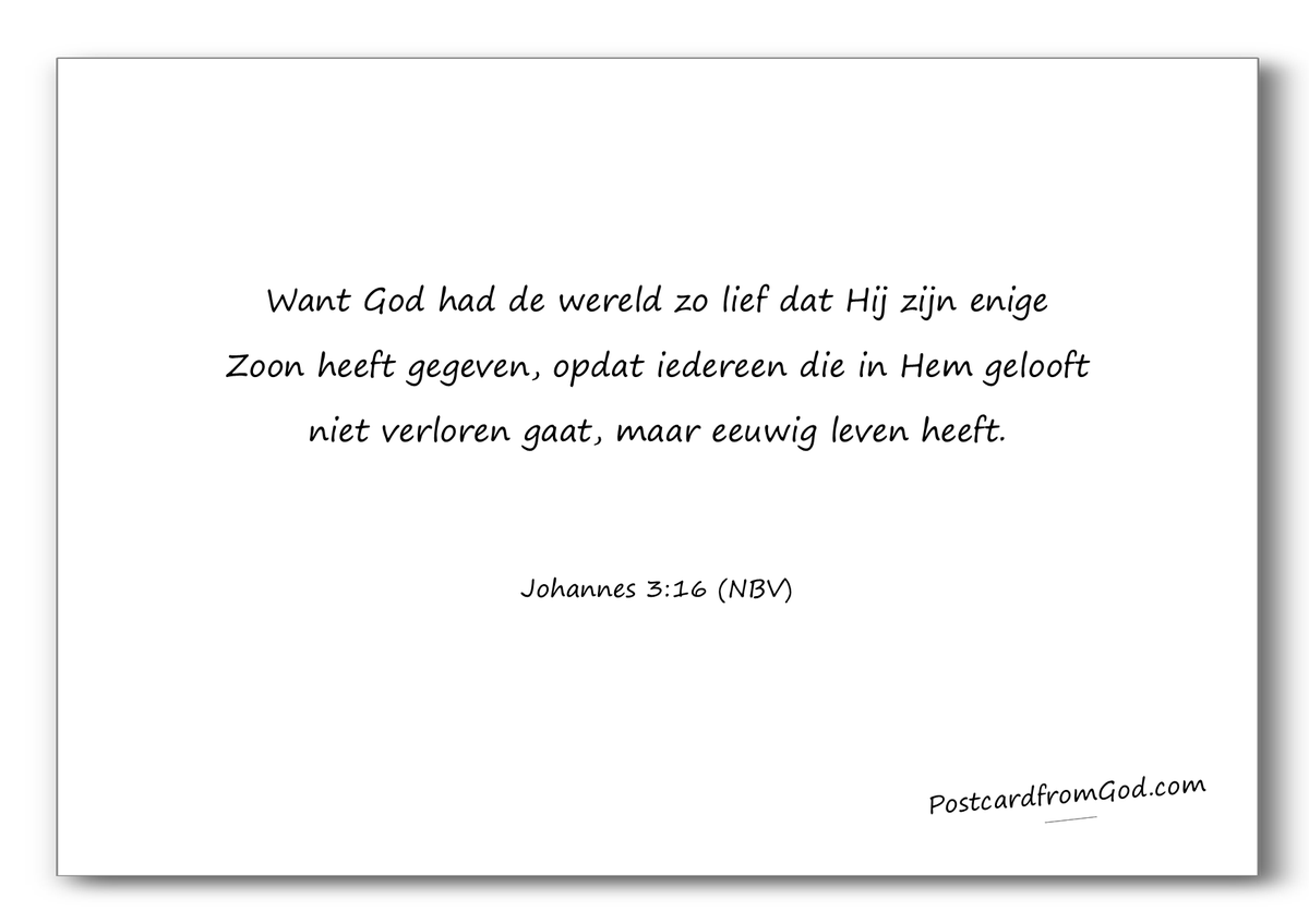 B01 Want God had de wereld zo lief dat Hij zijn enige Zoon heeft
