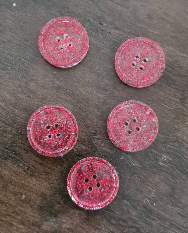 Knapp Röd glitter