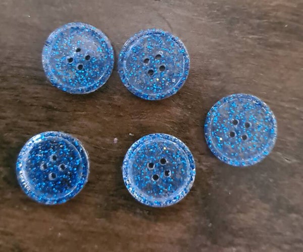 Knapp Blå glitter
