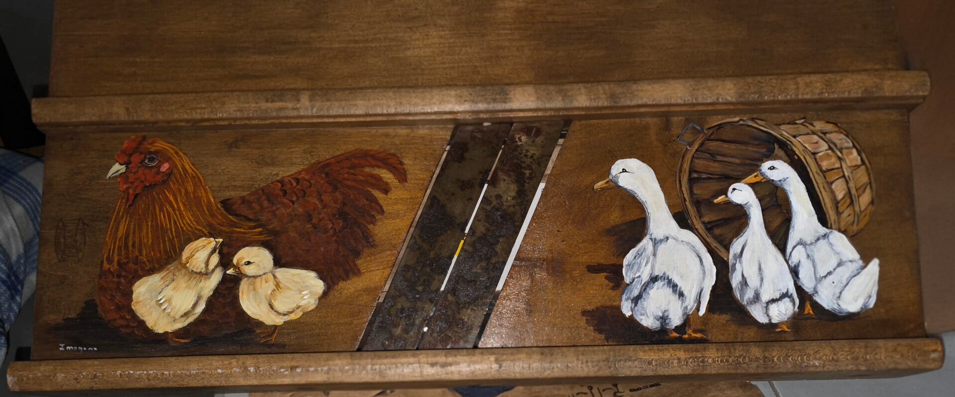 Folk art handpainted vintage Kraut Cutter