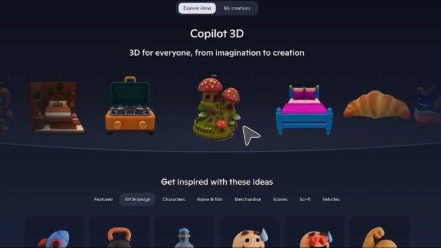 Copilot 3D: le immagini diventano modelli tridimensionali