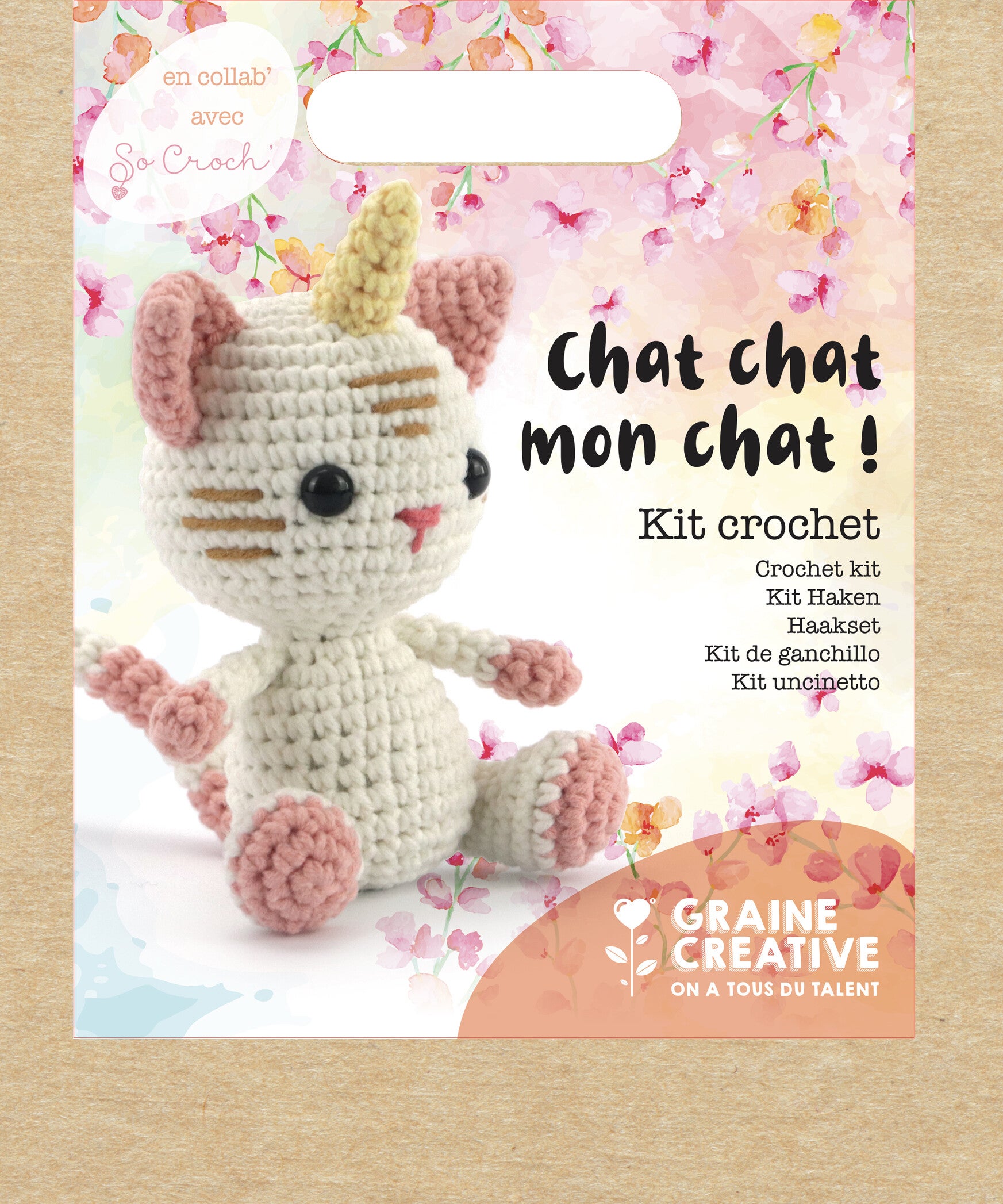 DIY-Haakset Chat Chat Mon Chat - eenhoorn kat, 15 cm