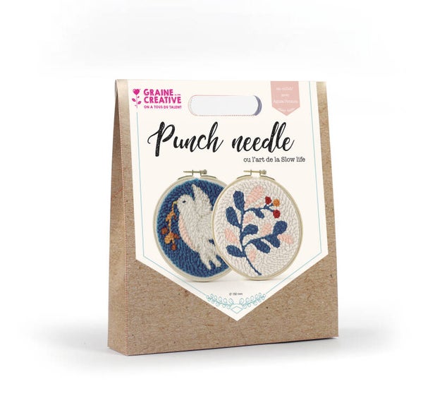 Punch Needle Set, 2 stuks, d:15cm - Diptyque Vogel & Plant