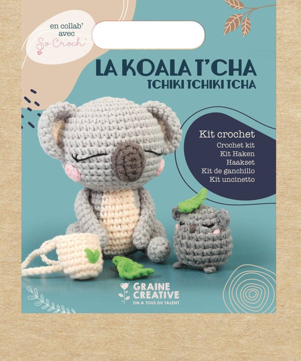 DIY-Haakset Amigurumi Koala en baby koala, 12,5 cm en 5,5 cm