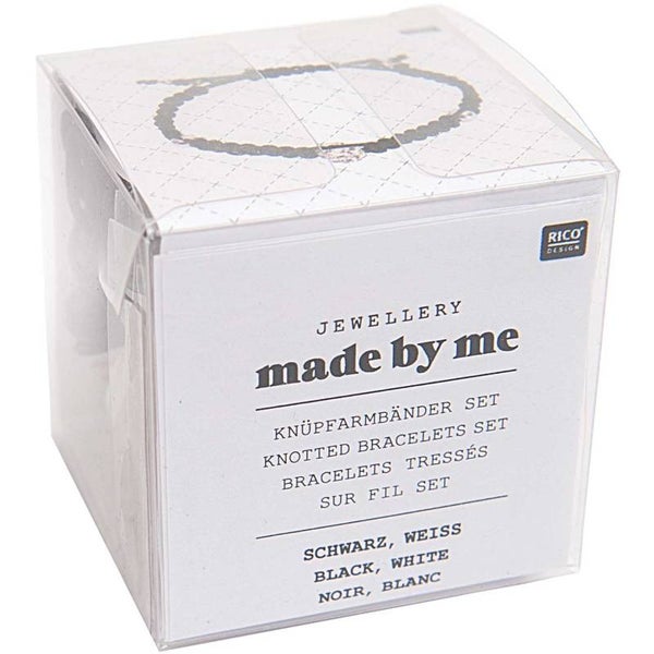 Set Knooparmbanden (3 stuks) - zwart, wit