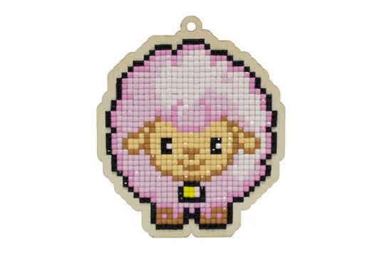 Diamond Painting Charm - Lammetje (Roze)