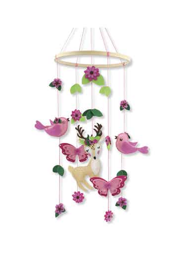 DIY-Naaiset Vilt Mobiele Hanger - natuur (roze) 20x68 cm