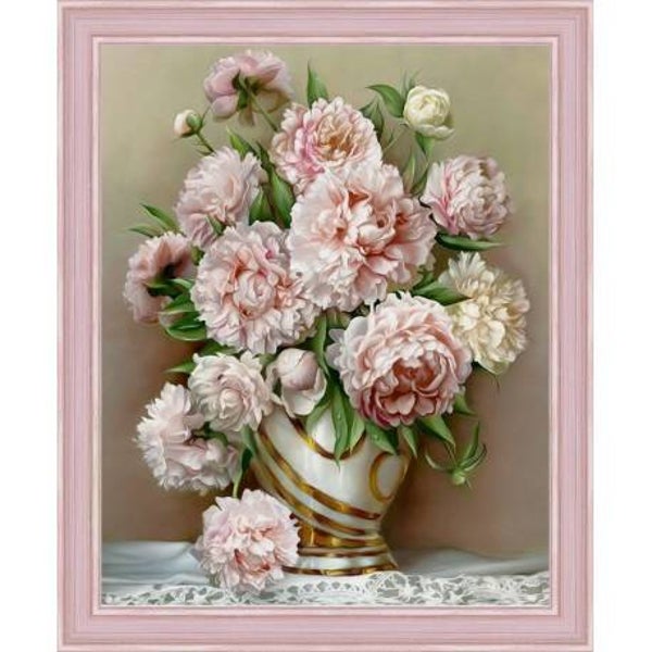 Diamond Painting Canvas 40x50 cm - Beautiful Peonies