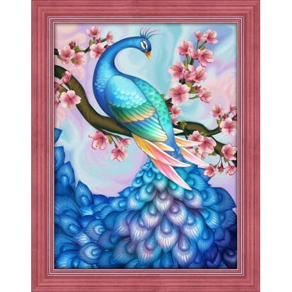 Diamond Painting Canvas - Sakura & Peacock