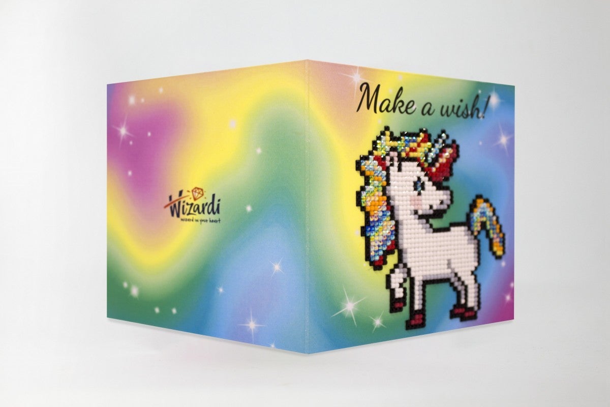 Diamond Painting Wenskaart - Make A Wish! (Unicorn)
