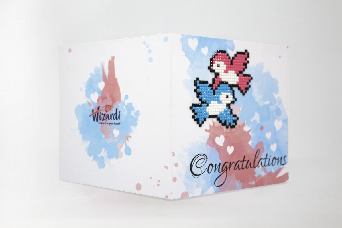 Diamond Painting Wenskaart - Congratulations (Birds)
