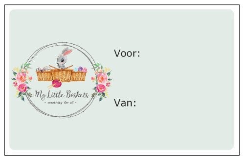 Kleine wenskaart en witte envelop