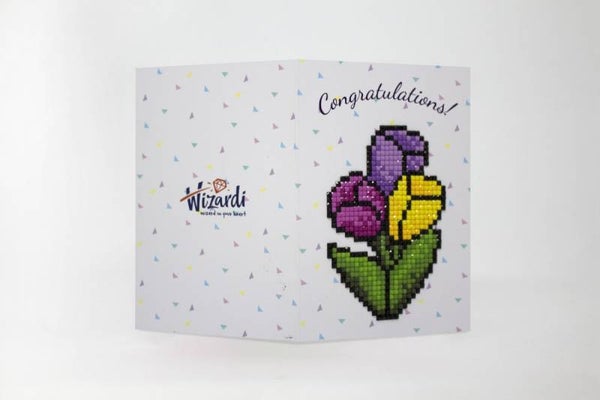 Diamond Painting Wenskaart - Congratulations (Tulips)