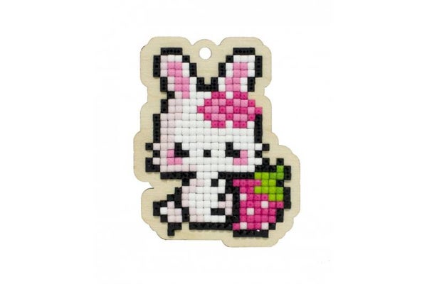 Diamond Painting Charm - Konijntje met Aardbei