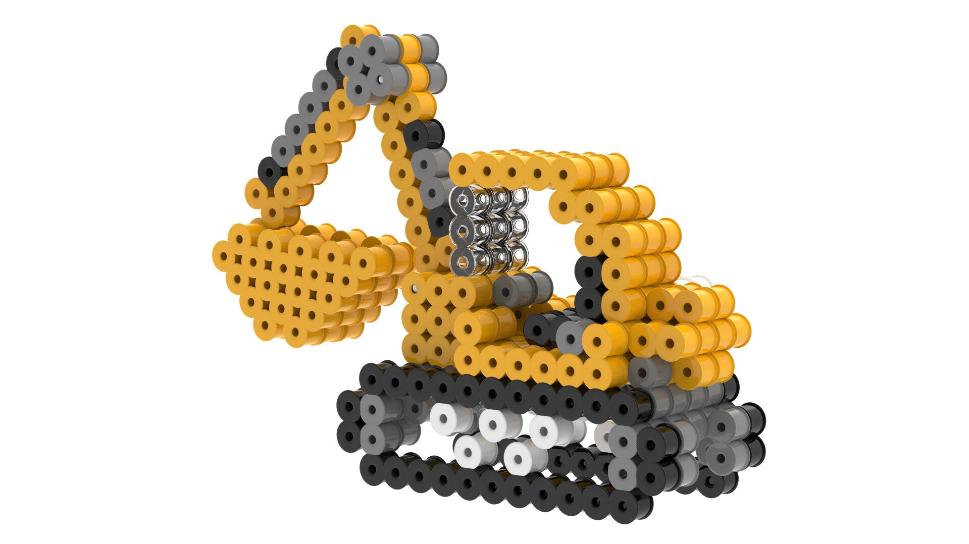 Hobbypakket Perlou 3D Strijkkralen Kit - graafmachine