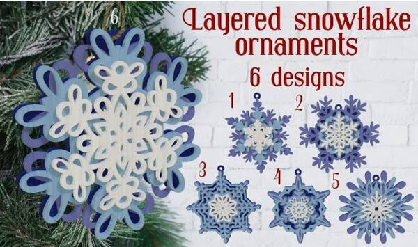 Hand Painted Wooden Snowflakes