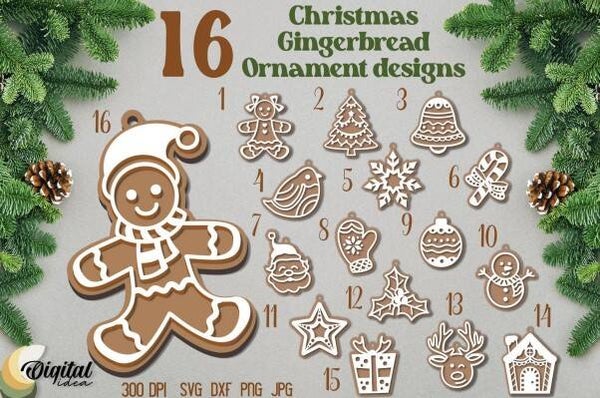 Layered Wood and Acrylic Gingerbread Ornaments