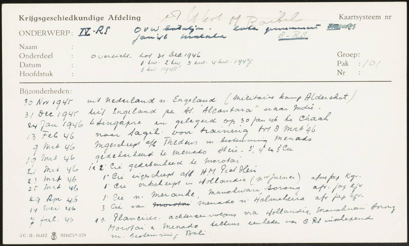 Overzicht van verplaatsingen 1/2