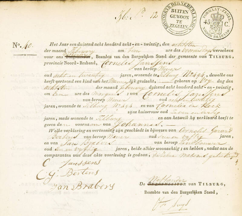 Geboorteakte J Janssens