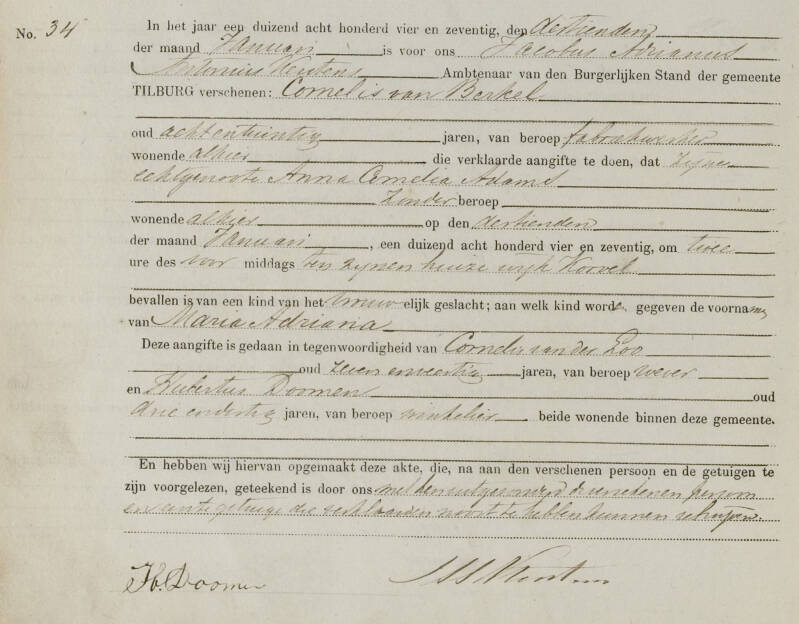 Geboorteakte MA van Berkel