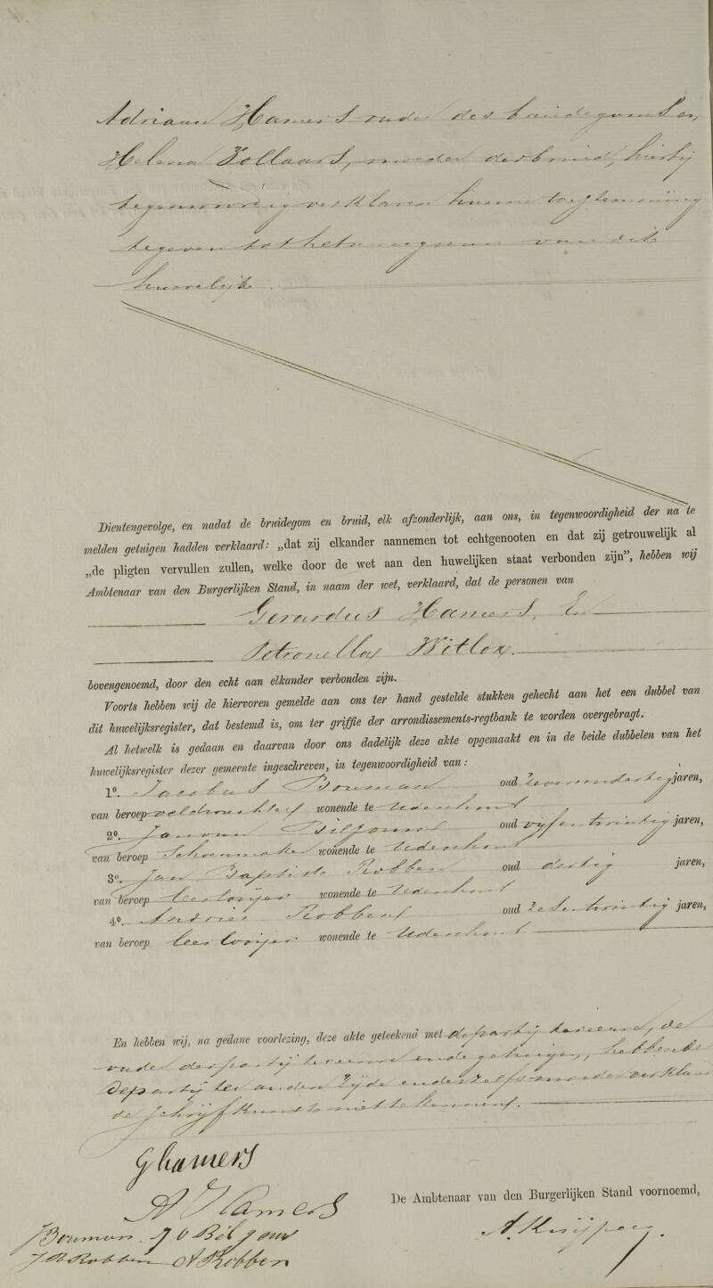 Huwelijksakte Hamers - Witlox