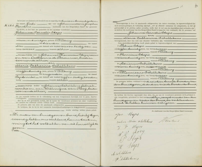 Huwelijksakte Staps - Schellekens
