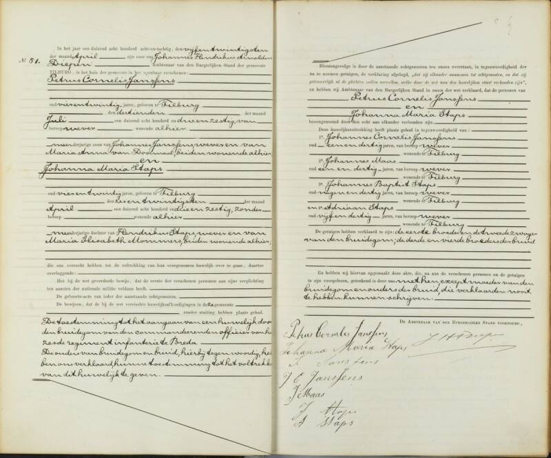 Huwelijksakte Janssens - Staps