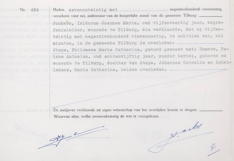 Overlijdensakte PMC Staps