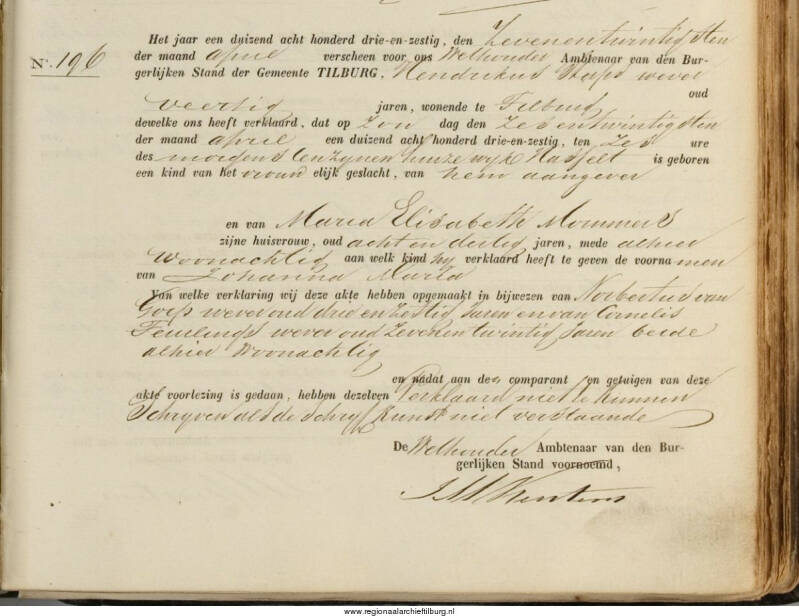 Geboorteakte JM Staps