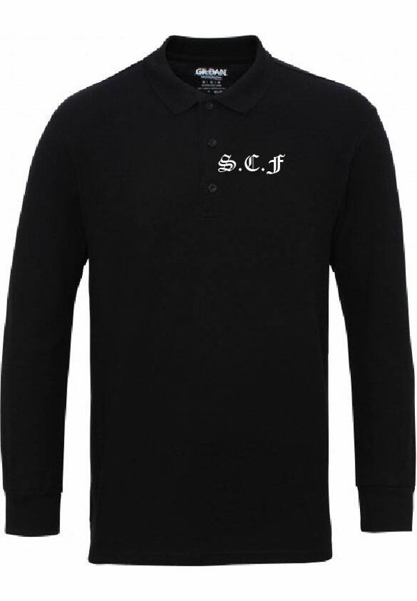Polo Longsleeve zwart  S.C.F