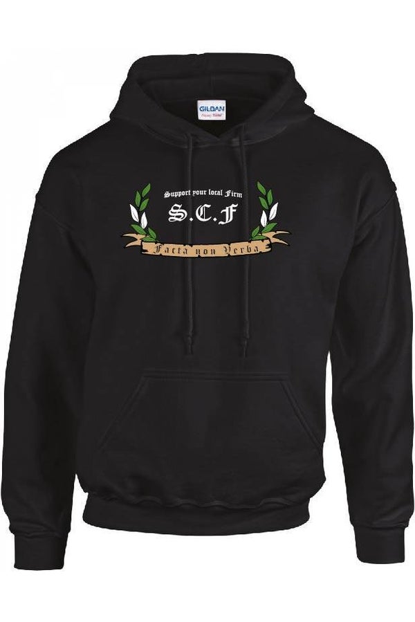 Hooded Facta non verba Support your Local Firm.