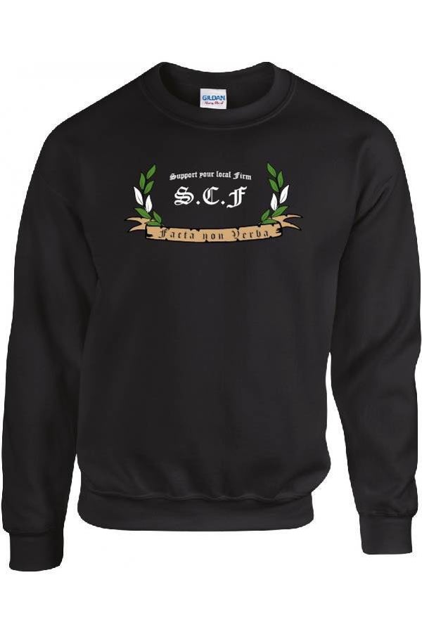 Sweater Facta non verba Support your local Firm.