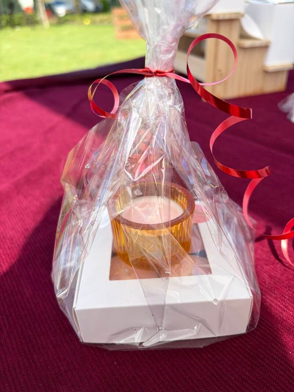 Cadeauset waxinelichtje sakura, gele houder