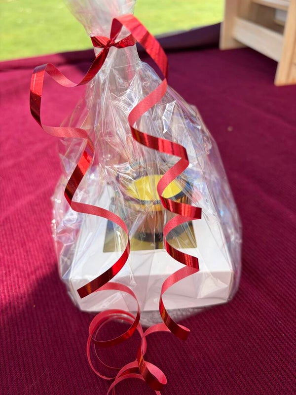 Cadeauset waxinelichtje lemon garden, bruine houder