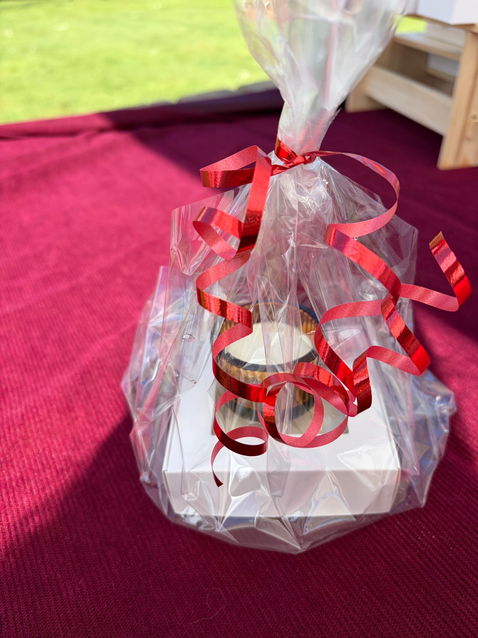 Cadeauset waxinelichtje katoen, gele houder