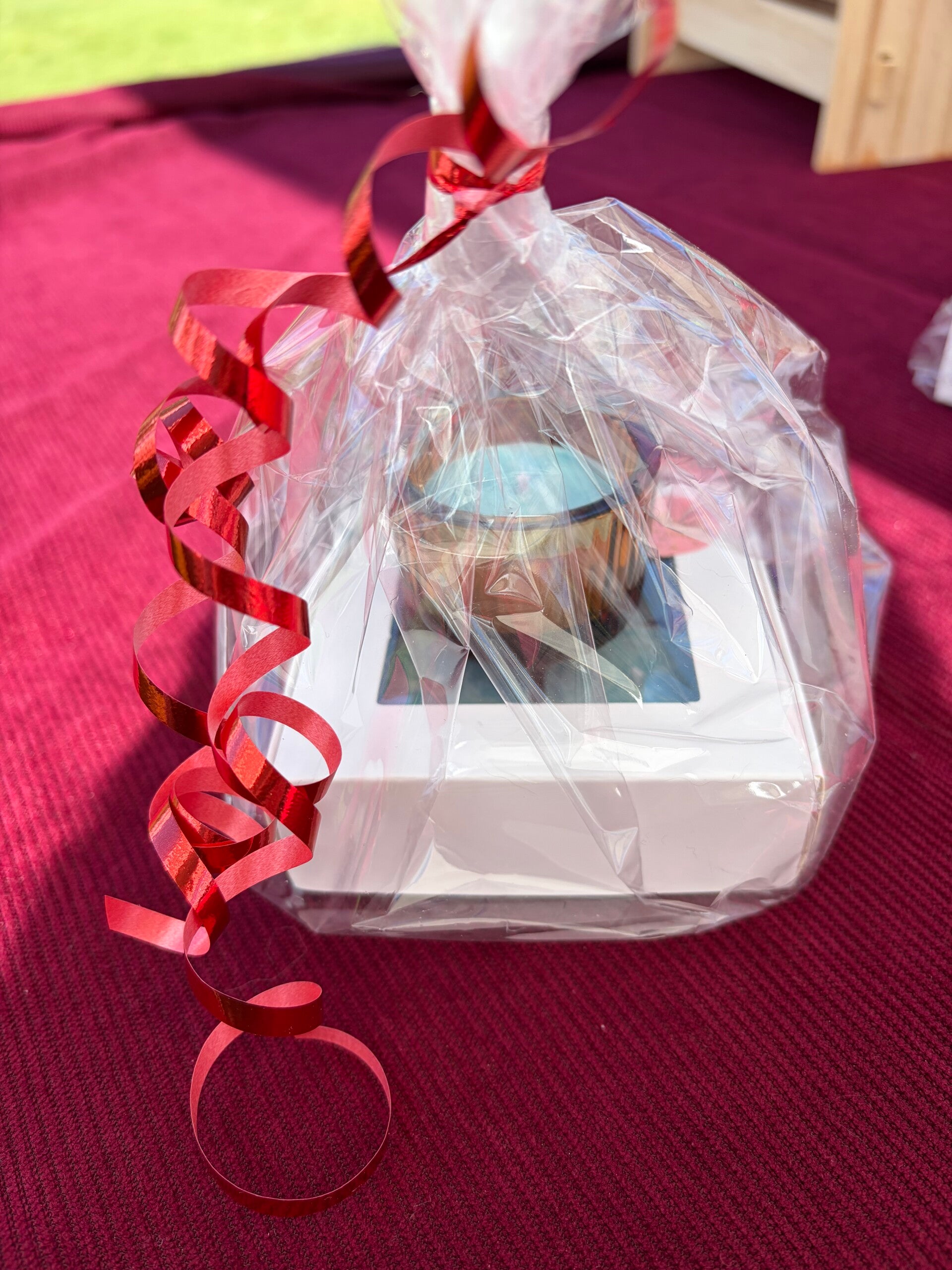 Cadeauset waxinelichtje katoen, bruine houder