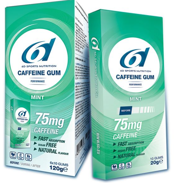 6D Sports Nutrition Caffeine Gum (10 Gums)